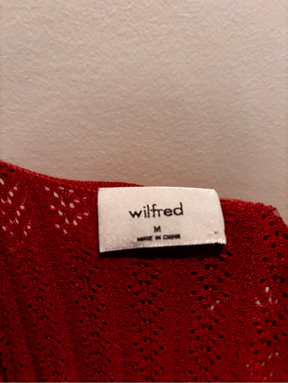 Wilfred Red Eyelet Knit Scoop Neck Sweater